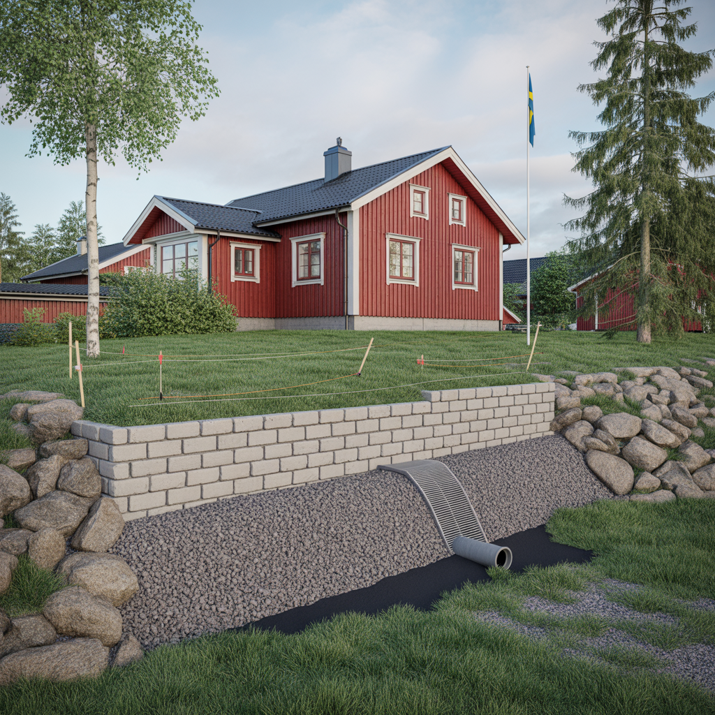 stodmur pa tomten guide till dranering bygglov och hojd