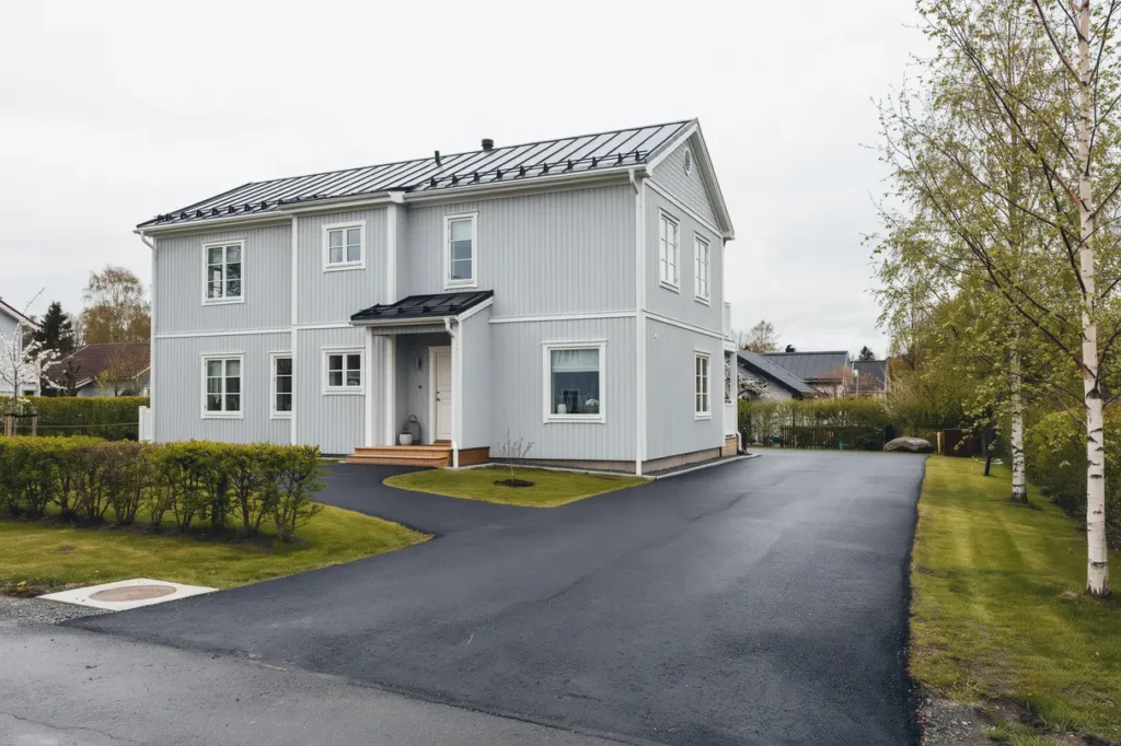 asfalterad uppfart och g ngyta vid villa i ytterby