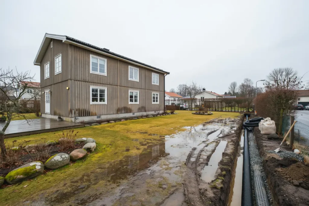 bl t tomt och st ende vatten s hj lper dikning och markavvattning dig att skydda hus och tr dg rd