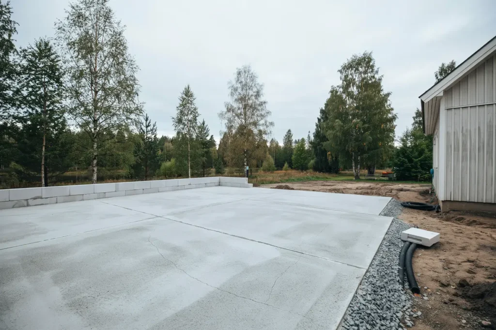 ny husgrund och isolerad betongplatta f r tillbyggnad i ytterby kung lv